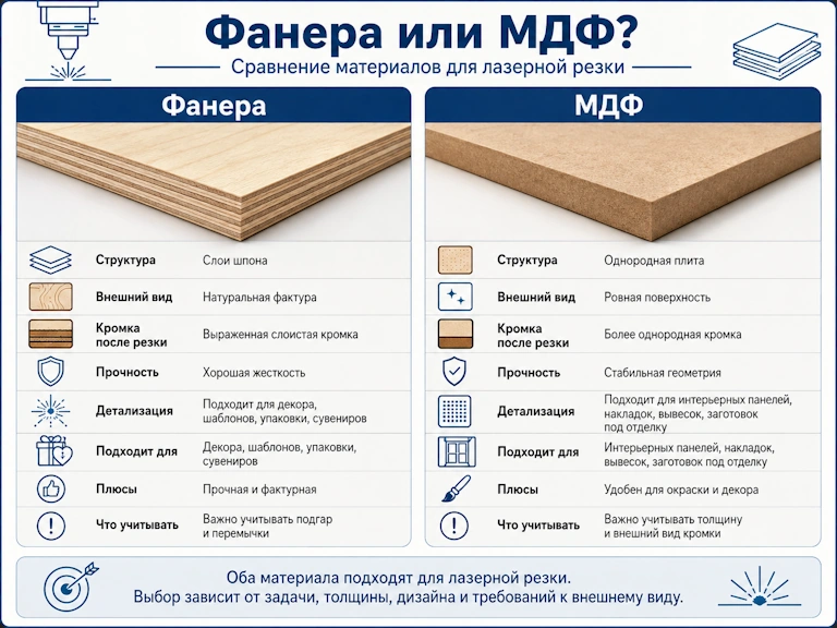 Лазерная резка фанеры и МДФ
